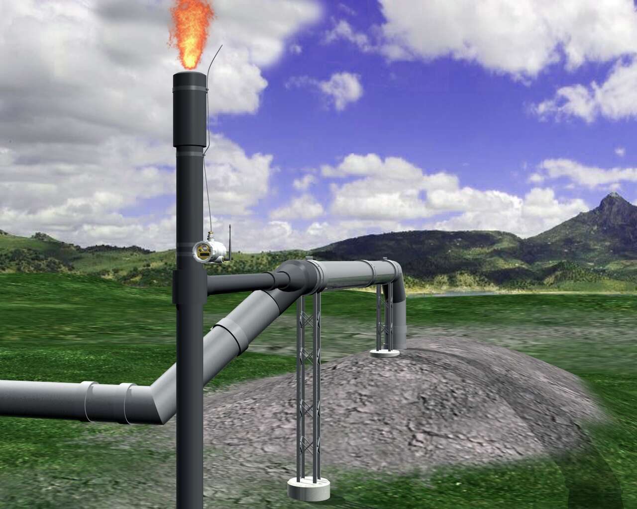填埋甲烷回收与火把烟囱监测