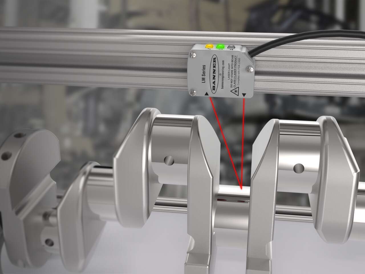 LM precision measurement sensor measures crankshaft runout