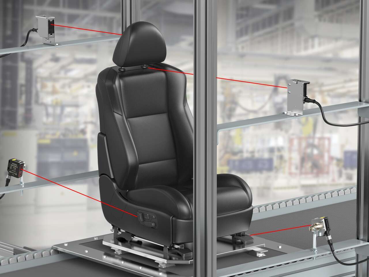 The Q5X sensor detects black components on a black seat