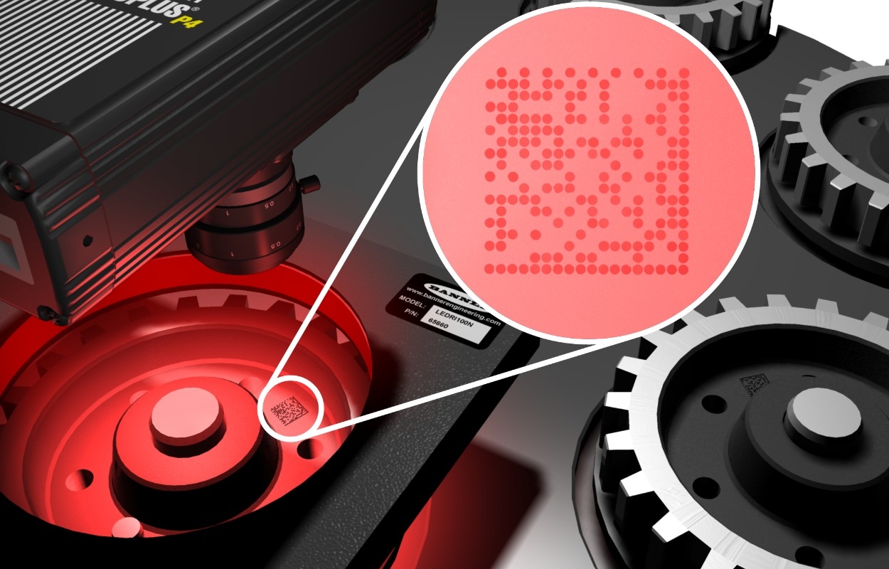 DPM code reading on an automotive part
