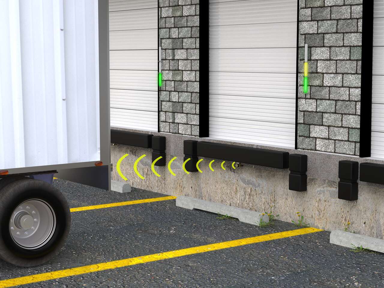 Using Radar Distance Measurement while Backing a Truck into a Loading Dock