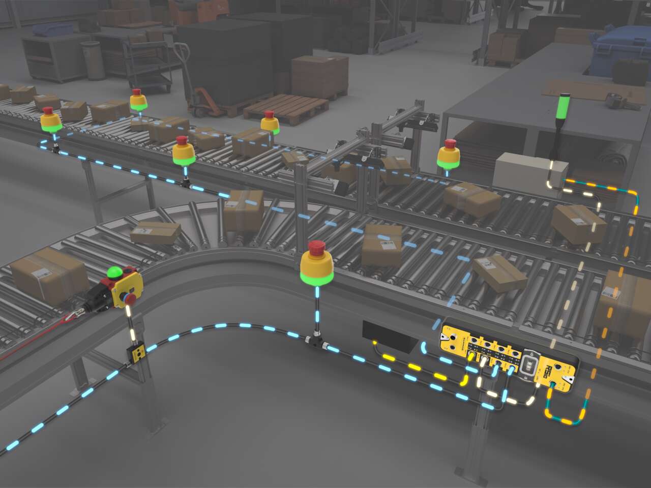 Independent Coverage and Control Across Conveyor Lines