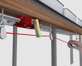 Emergency Stopping (center-mounted rope pull)