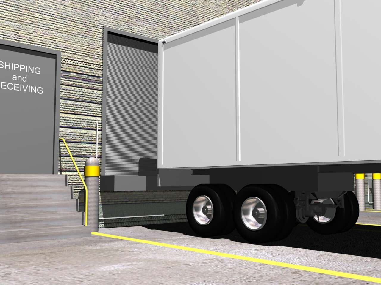 户外装货台的送货卡车检测