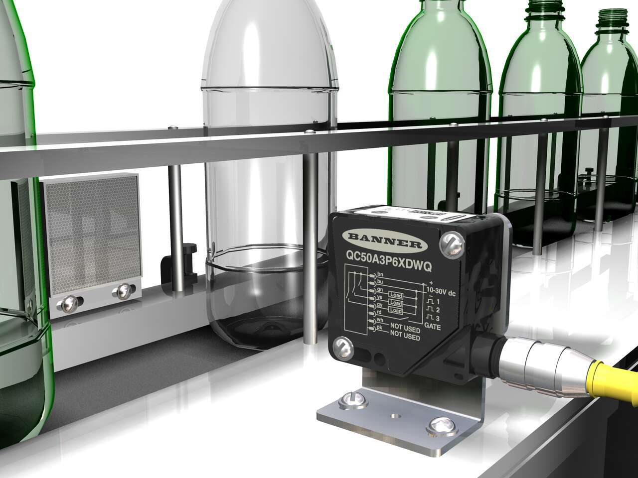 Color Sensor Automates Sorting of Clear and Tinted Bottles